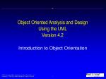 Object Oriented Analysis and Design Using the UML Version 4.2 - slide 1