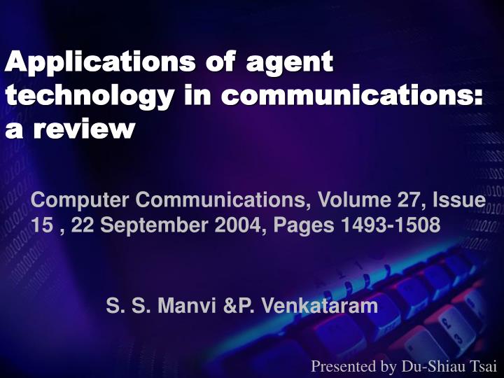 applications of agent technology in communications a review