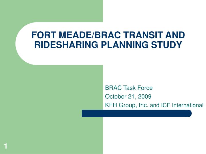 fort meade brac transit and ridesharing planning study