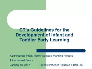 CT’s Guidelines for the Development of Infant and Toddler Early Learning