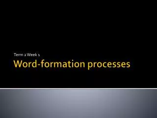 Word-formation processes