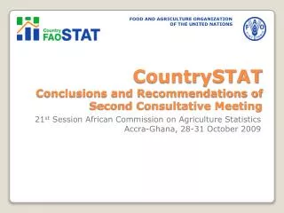 CountrySTAT Conclusions and Recommendations of Second Consultative Meeting