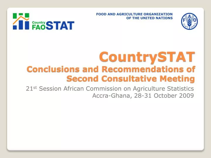 countrystat conclusions and recommendations of second consultative meeting