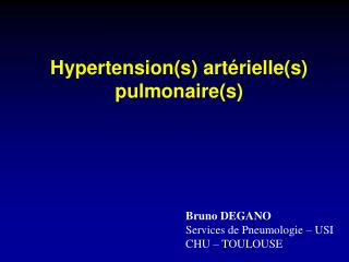 Hypertension(s) artérielle(s) pulmonaire(s)
