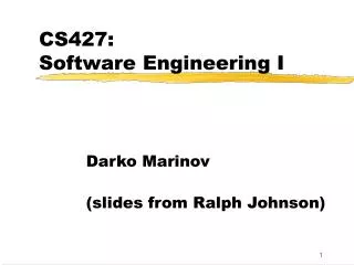 CS427: Software Engineering I
