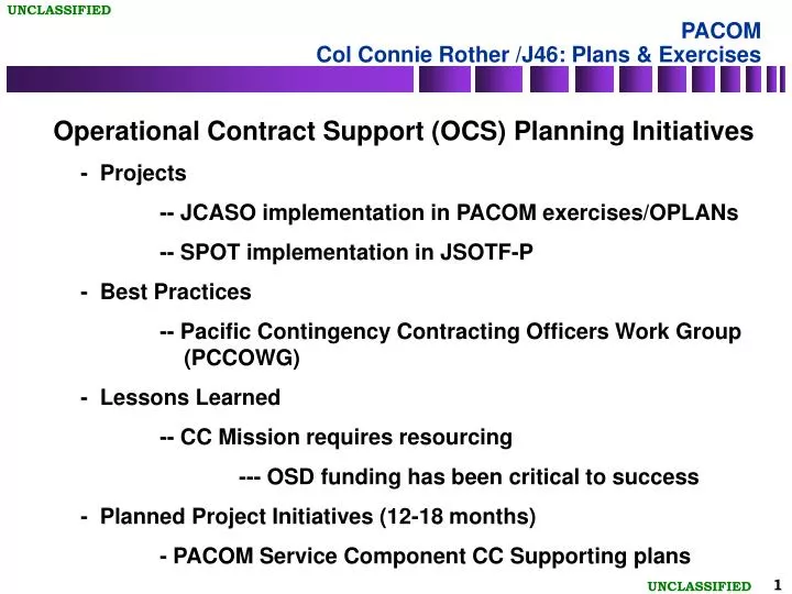 pacom col connie rother j46 plans exercises