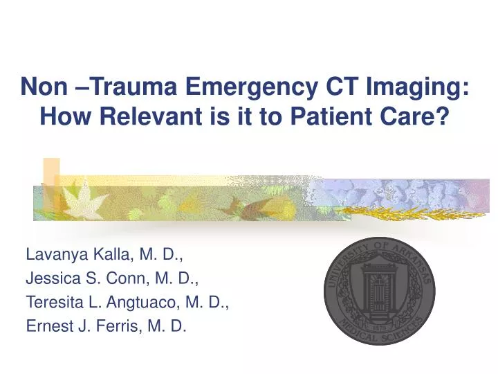 non trauma emergency ct imaging how relevant is it to patient care