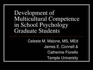 Development of Multicultural Competence in School Psychology Graduate Students