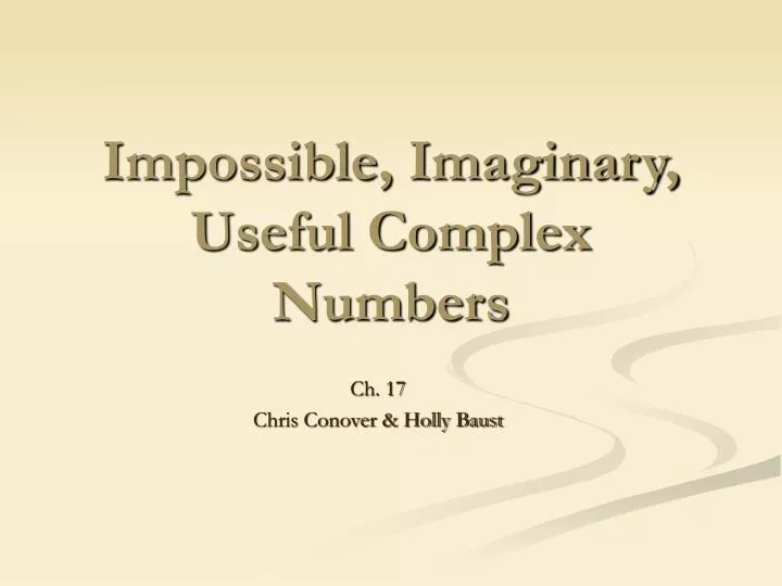 impossible imaginary useful complex numbers
