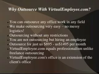 Why Outsource With Virtualemployee.com