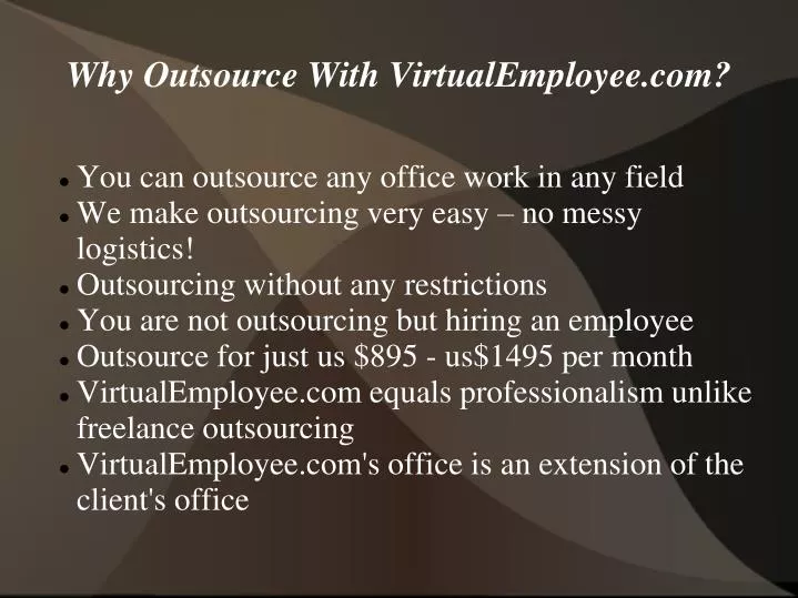 why outsource with virtualemployee com