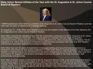 Holly Yelton Named Affiliate of the Year with the St. August
