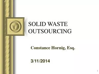 SOLID WASTE OUTSOURCING