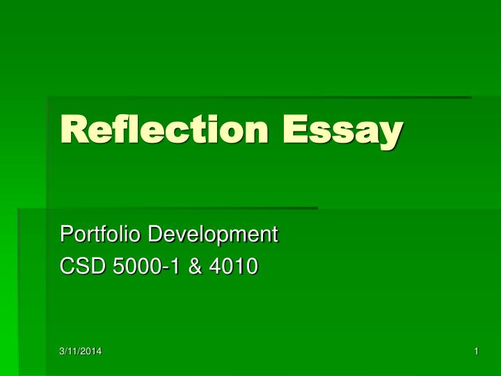 reflection essay
