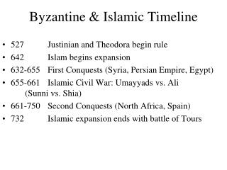 Byzantine &amp; Islamic Timeline