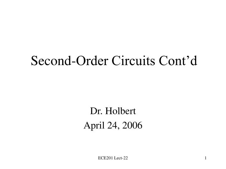 second order circuits cont d