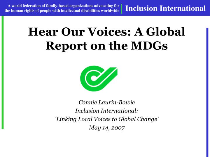 hear our voices a global report on the mdgs