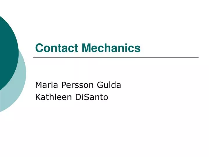 contact mechanics