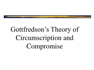 Gottfredson’s Theory of Circumscription and Compromise
