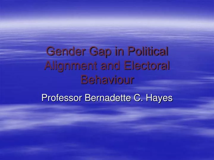 gender gap in political alignment and electoral behaviour