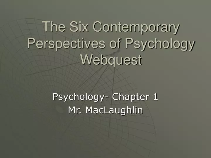 the six contemporary perspectives of psychology webquest