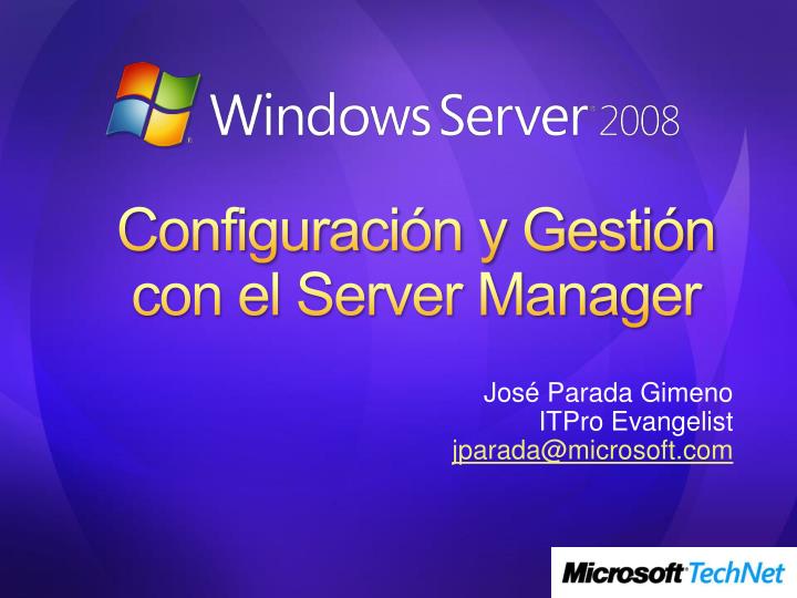 configuraci n y gesti n con el server manager
