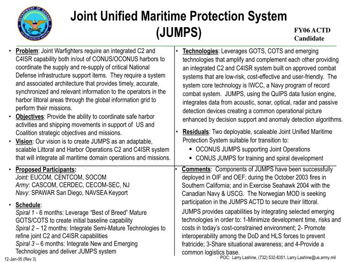joint unified maritime protection system jumps