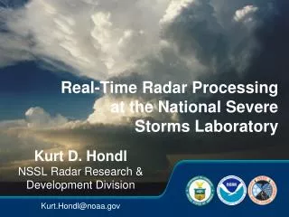 Real-Time Radar Processing at the National Severe Storms Laboratory
