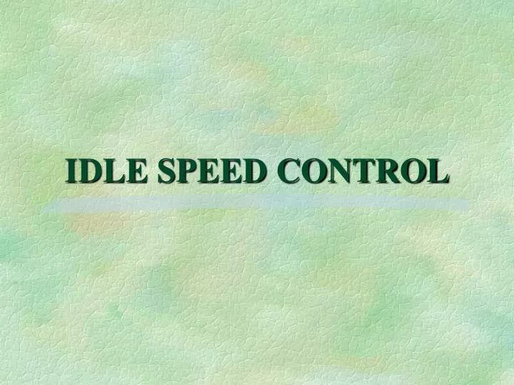 What Is Idle Speed