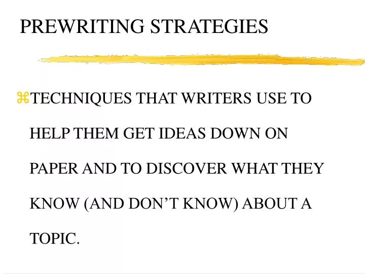 prewriting strategies