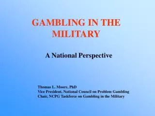 GAMBLING IN THE MILITARY