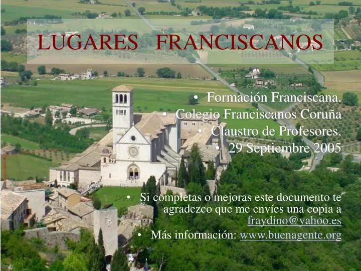 lugares franciscanos
