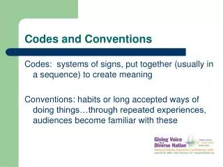 Codes and Conventions