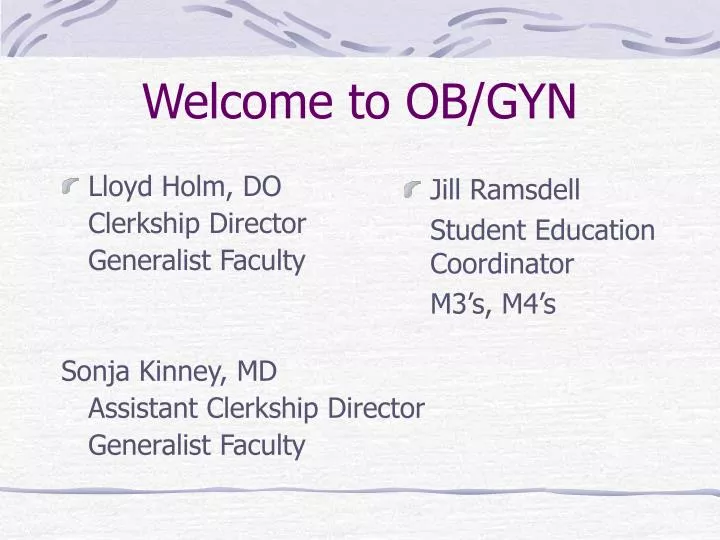 welcome to ob gyn