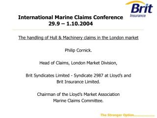 International Marine Claims Conference 29.9 – 1.10.2004