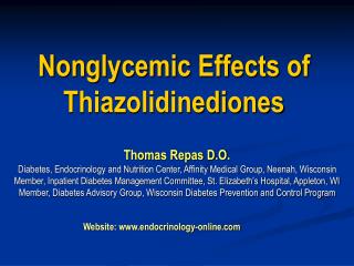 Nonglycemic Effects of Thiazolidinediones