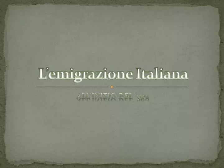 l emigrazione italiana