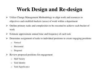 Work Design and Re-design