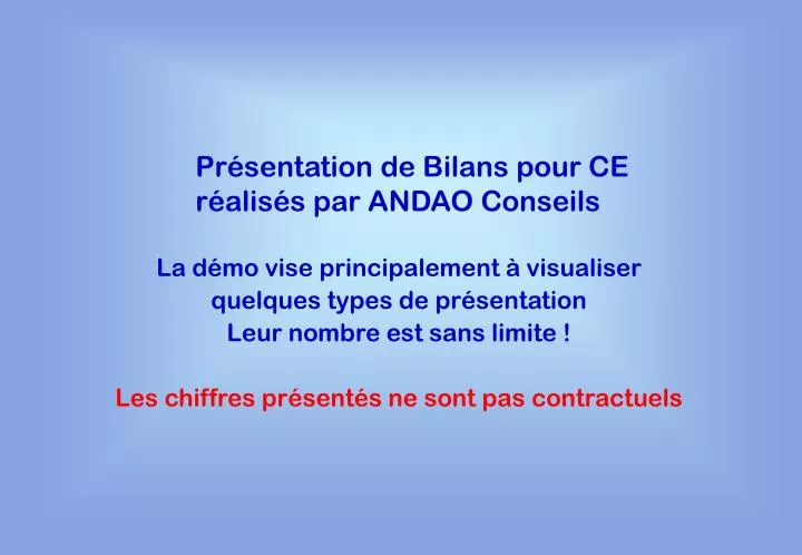 pr sentation de bilans pour ce r alis s par andao conseils