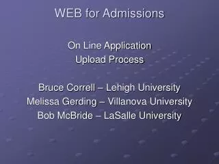 WEB for Admissions
