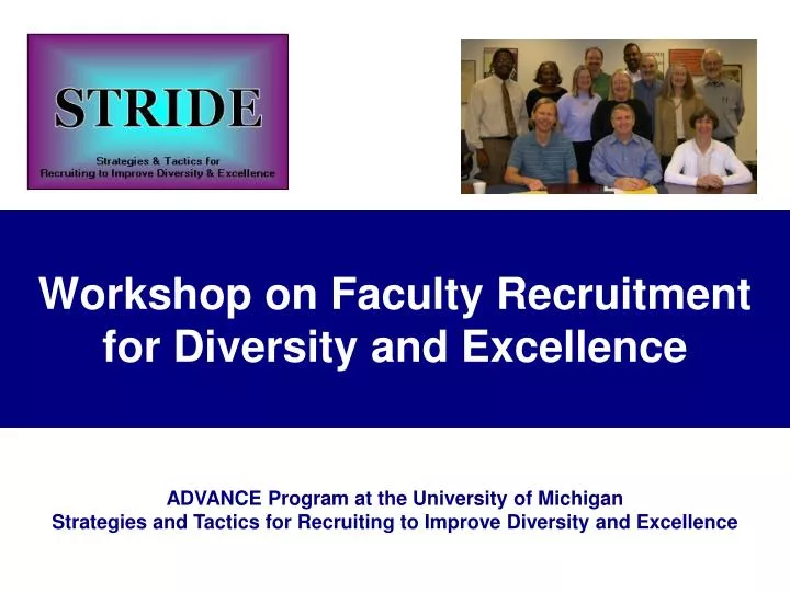 workshop on faculty recruitment for diversity and excellence