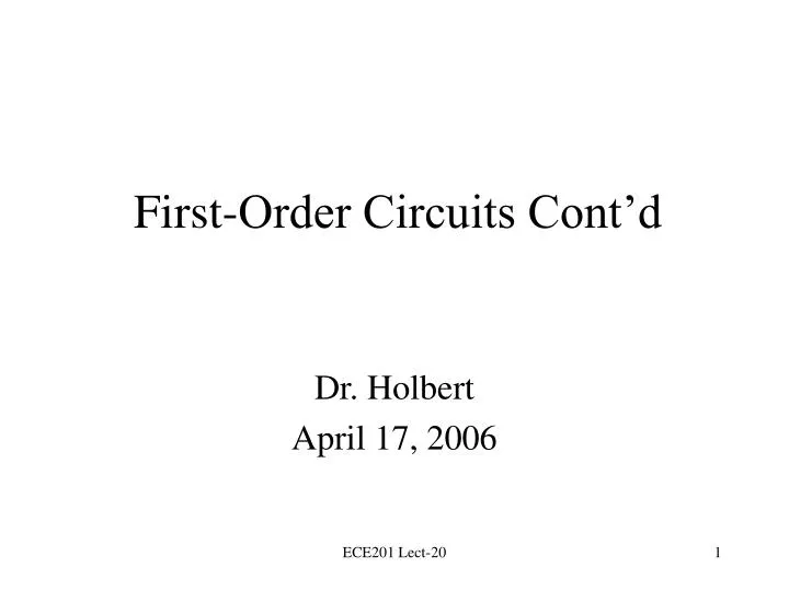 first order circuits cont d