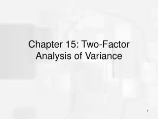 Chapter 15: Two-Factor Analysis of Variance