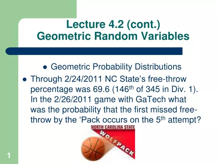 lecture 4 2 cont geometric random variables