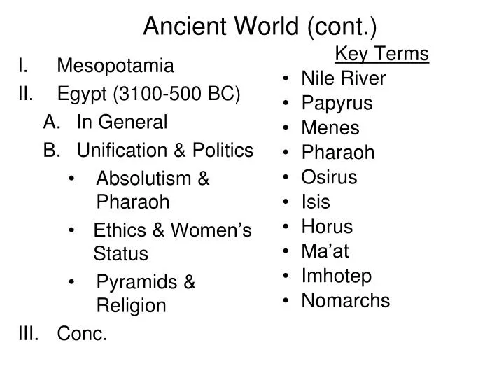 ancient world cont