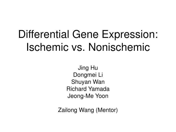 differential gene expression ischemic vs nonischemic