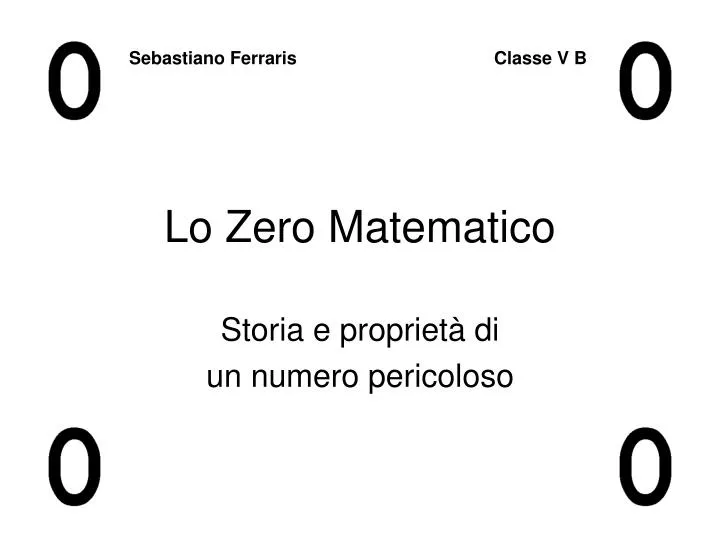 lo zero matematico