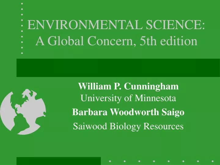 environmental science a global concern 5th edition