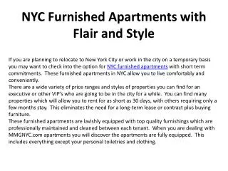 NYC Furnished Apartments with Flair and Style