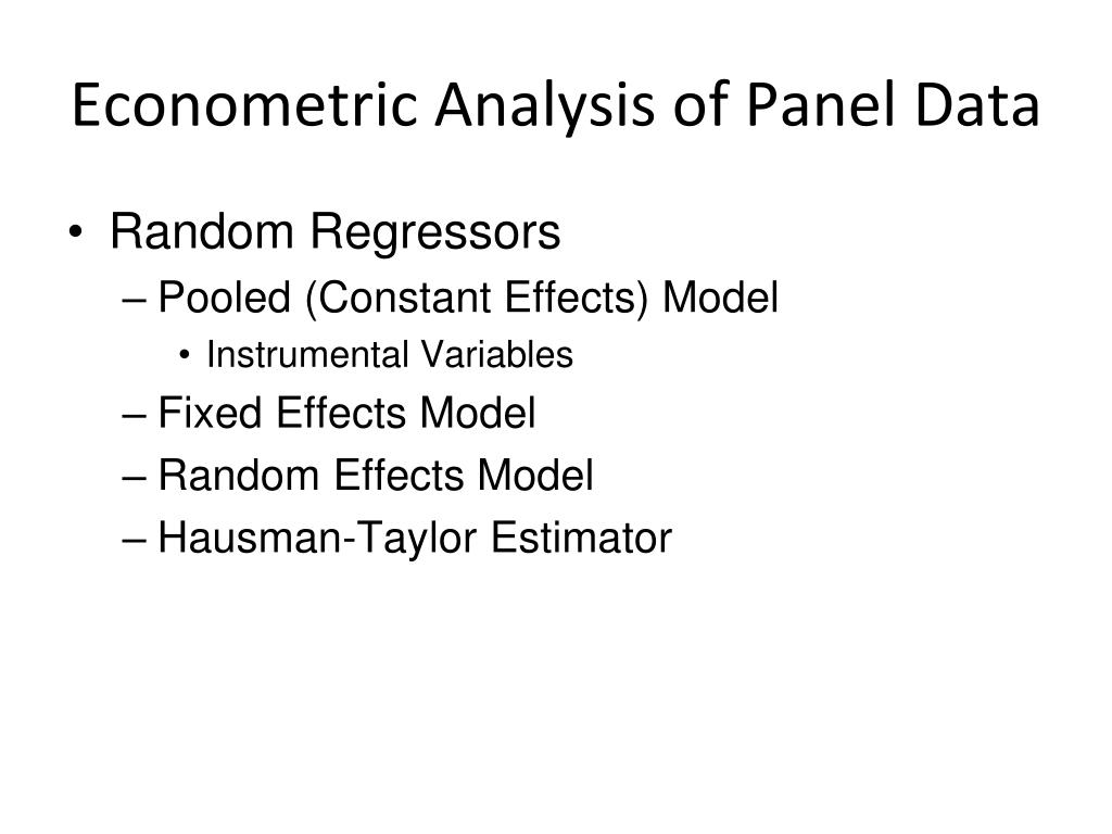 PPT - Econometric Analysis of Panel Data PowerPoint Presentation, free ...